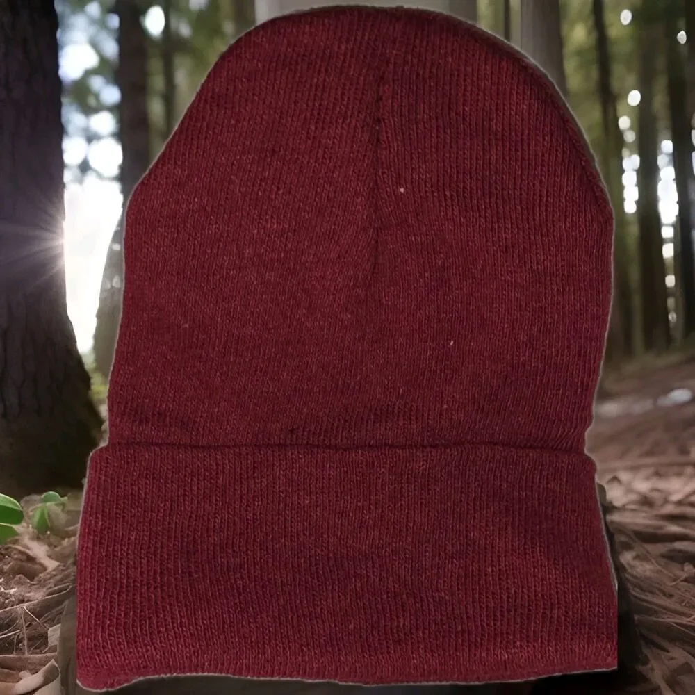 2 Pack Boys Knit Hat New Without Tags One Size  Winter Warm Black Black Burgandy